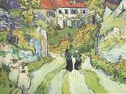 Vincent Van Gogh Village Street and Steps in Auers with Figures (nn04) France oil painting reproduction